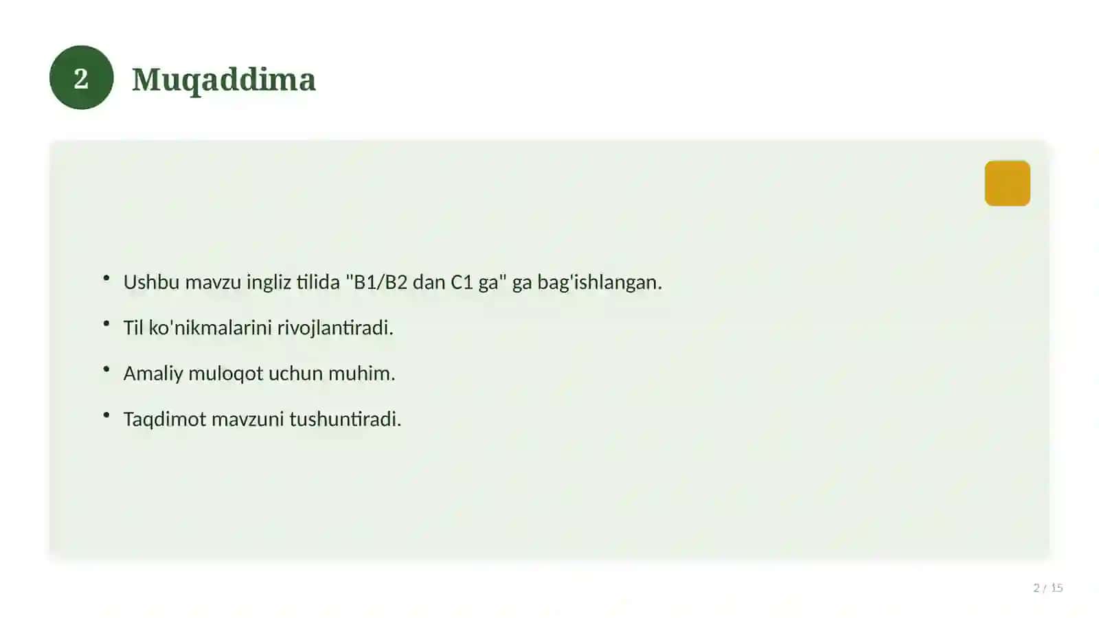 B1/B2 dan C1 ga Rivojlanish Bosqichi 2