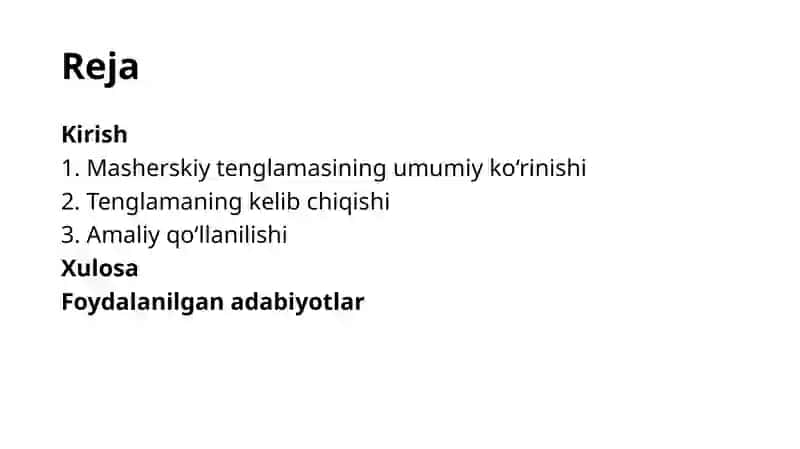 Masherskiy tenglamasi 2