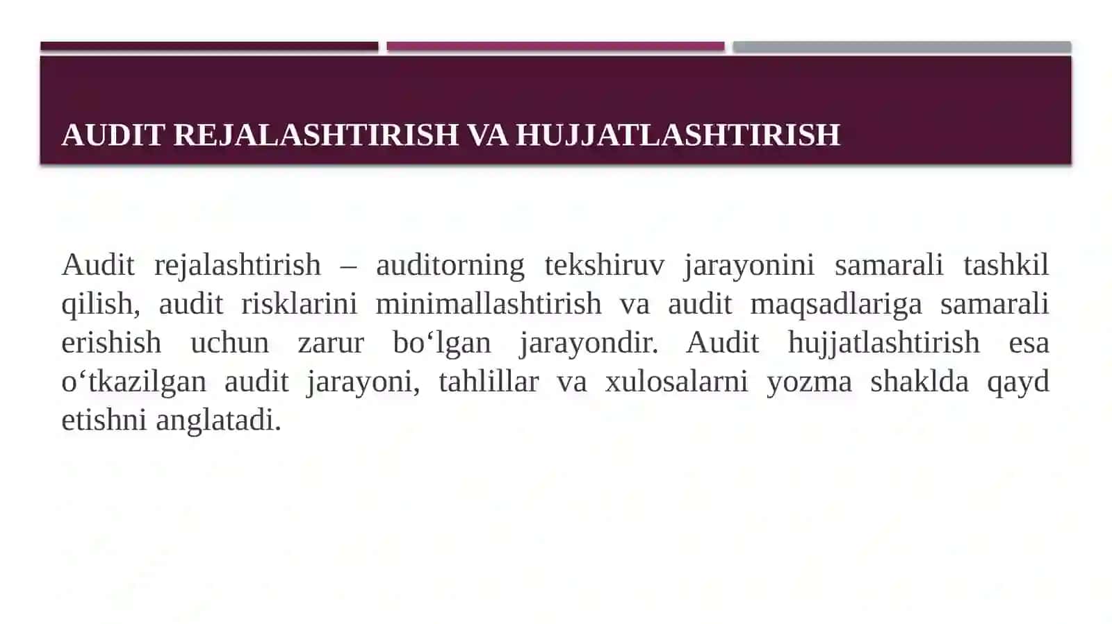 6-mavzu: auditni shakllantirish va hujjatlashtirish 2