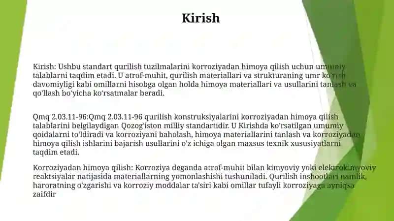 Qmq 2.03.11-96 Qurilish Konstruktsiyalarini Korroziyadan Himoya Qilish 2