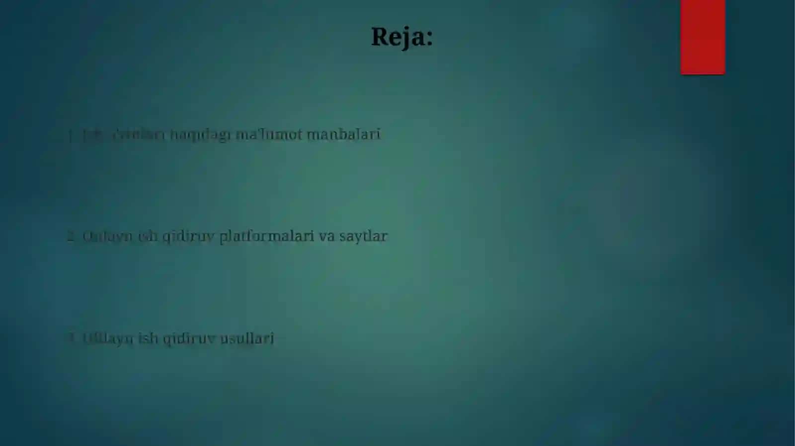 Ish o'rinlari bo'yicha malumotlari bilan tanishishmanbalari 2