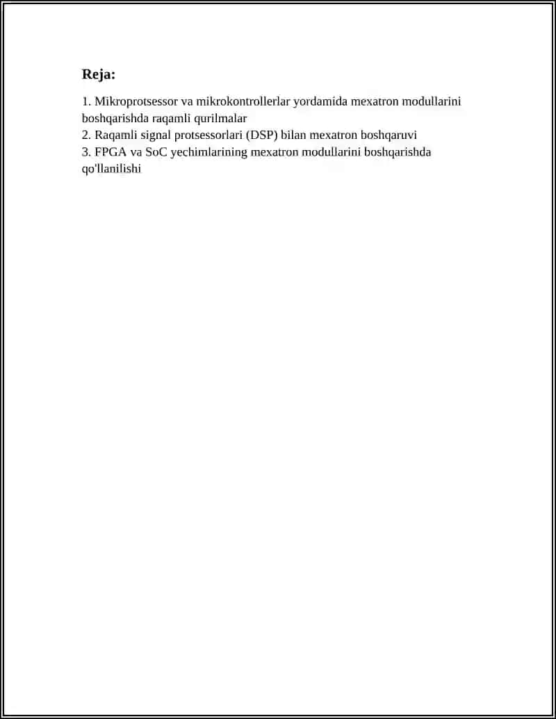 MEXATRON MODULLARNI BOSHQARISHDA ELEKTRON RAQAMLI QURULMALAR 2