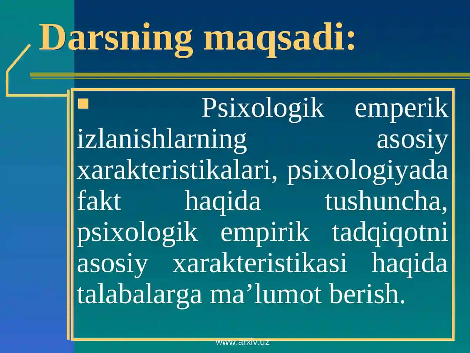 Psixоlоgik emperik izlanishlar 2