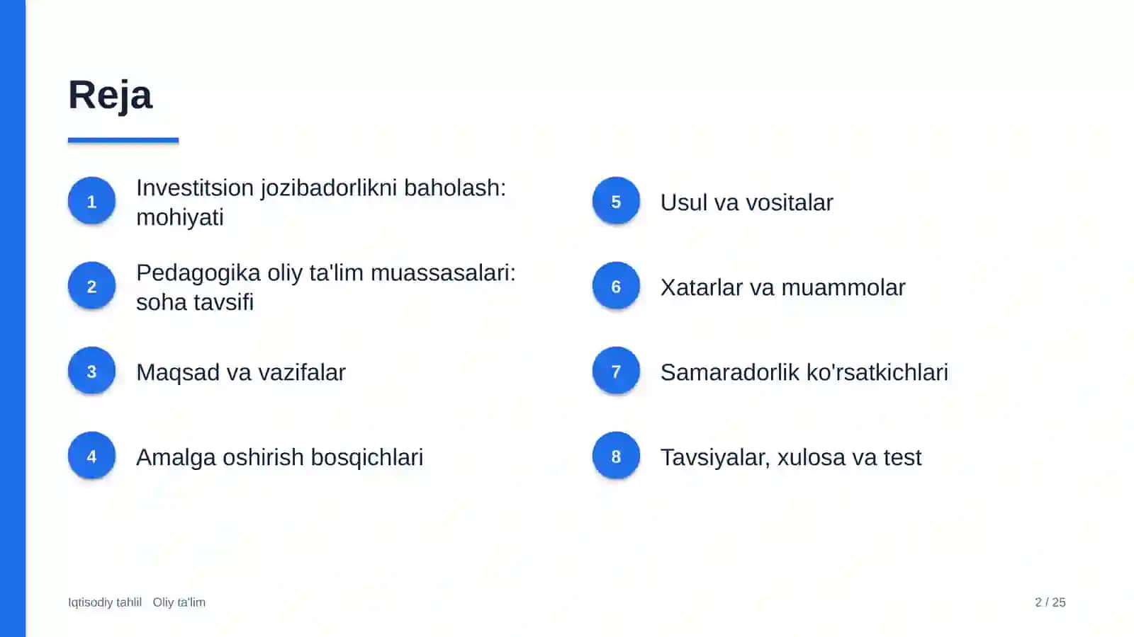 pedagogika oliy ta'lim muassasalarida investitsion jozibadorlikni baholash 3317 2