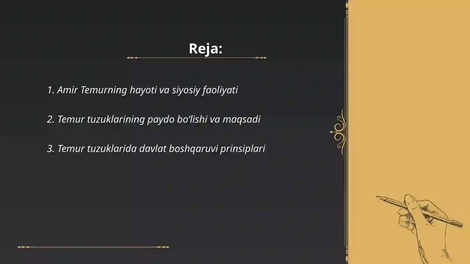 Amir Temur va Temur tuzuklari 2
