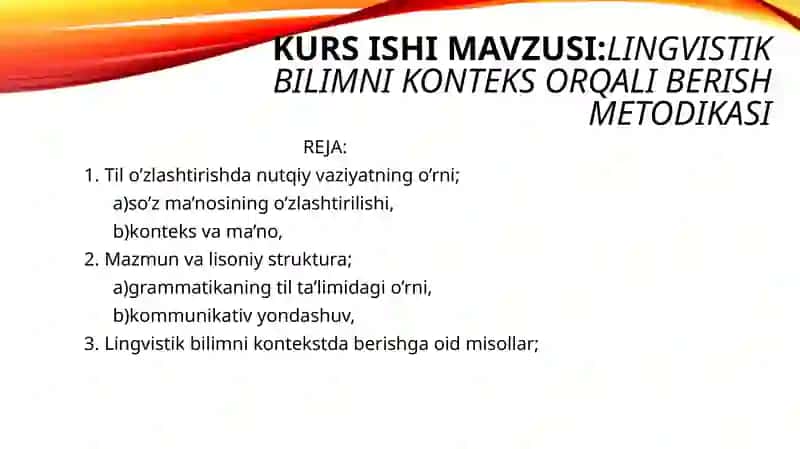 SHOHSANAMNING ONA TILI O’QITISH METODIKASI 2