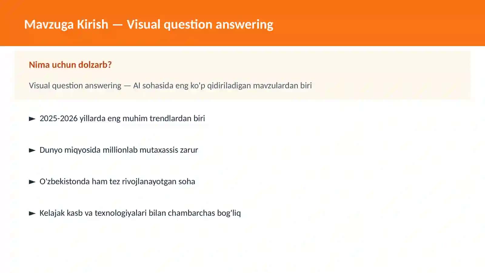 Visual question answering 2