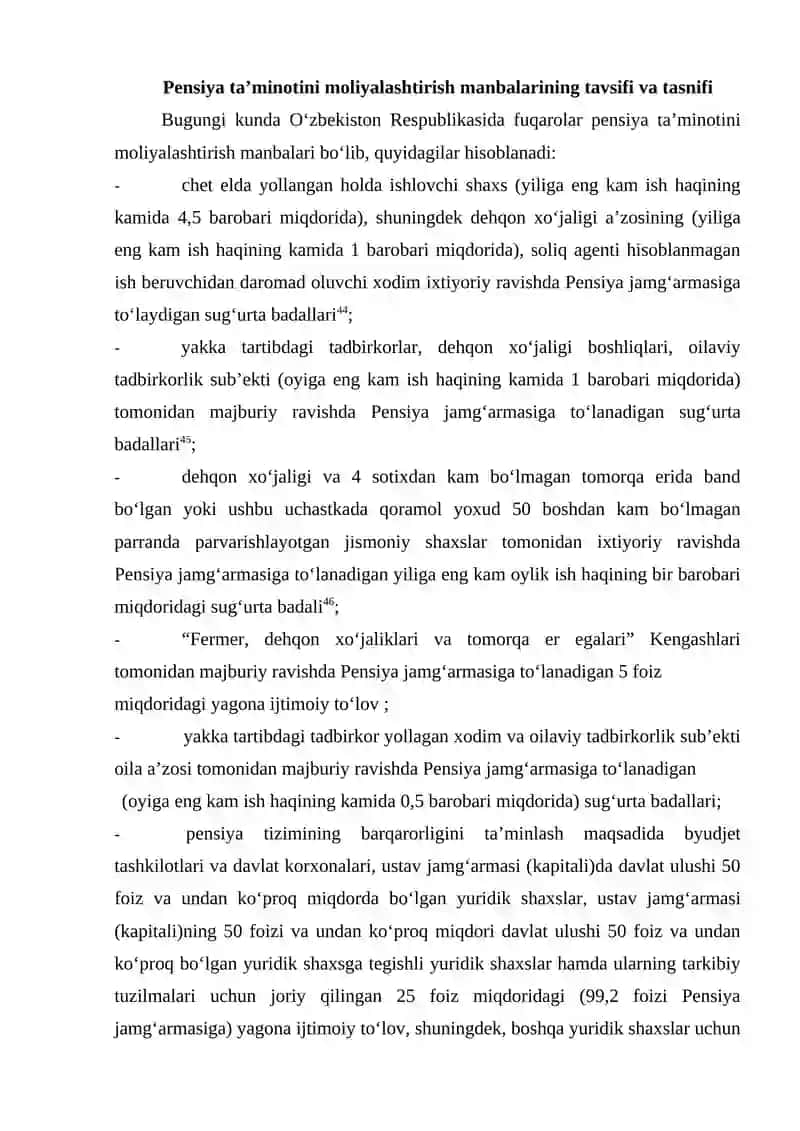 Pensiya ta’minotini moliyalashtirish manbalarini mustahkamlash 2