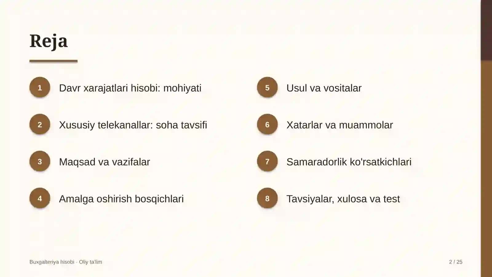 Xususiy telekanallarda davr xarajatlari hisobi 2