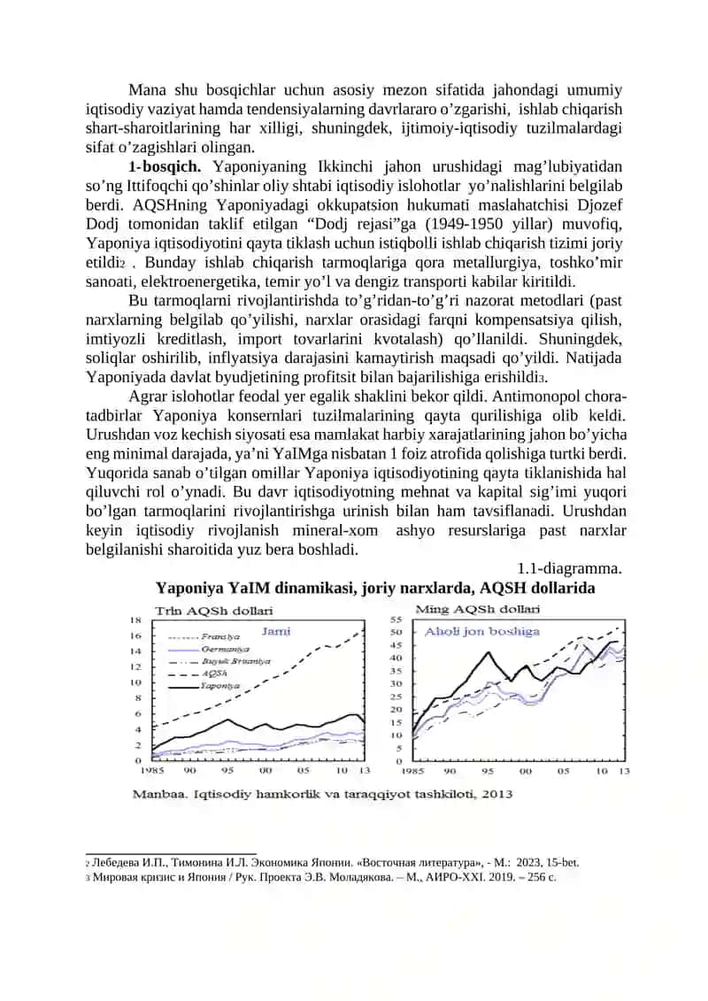 YAPONIYA IQTISODIYOTI RIVOJLANISH BOSQICHLARINING 2