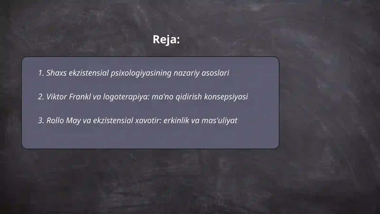 Shaxs ekzistensial psixologiyasi va Shaxsga faktorli yondashuvlar 2