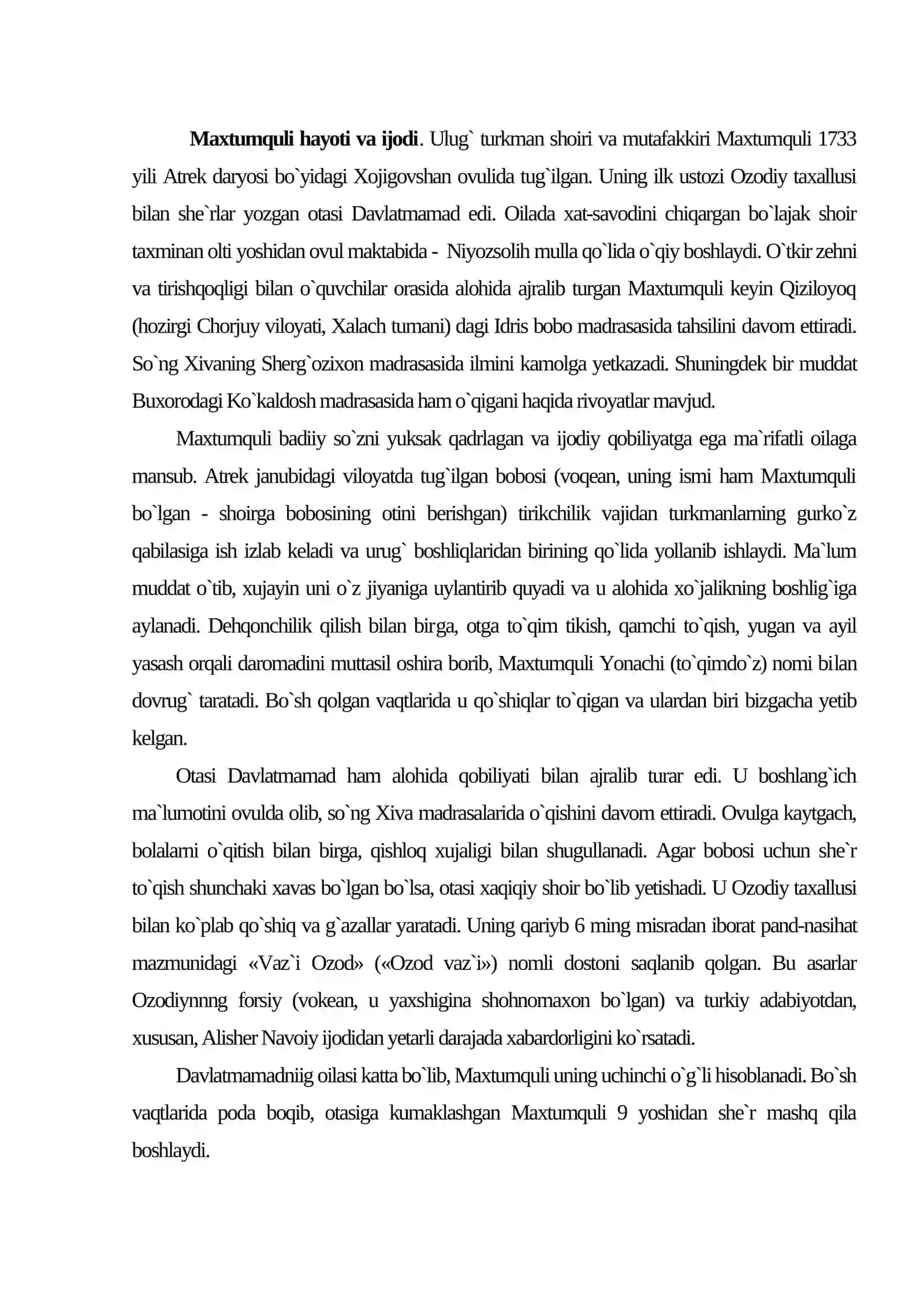 Maxtumquli ijodi 2