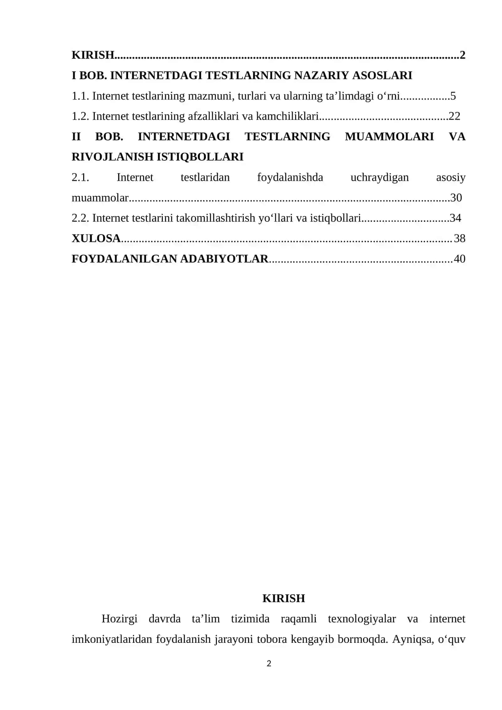 INTERNETDAGI TESTLAR YANGI MUAMMOLARI VA ISTIQBOLLARI 2