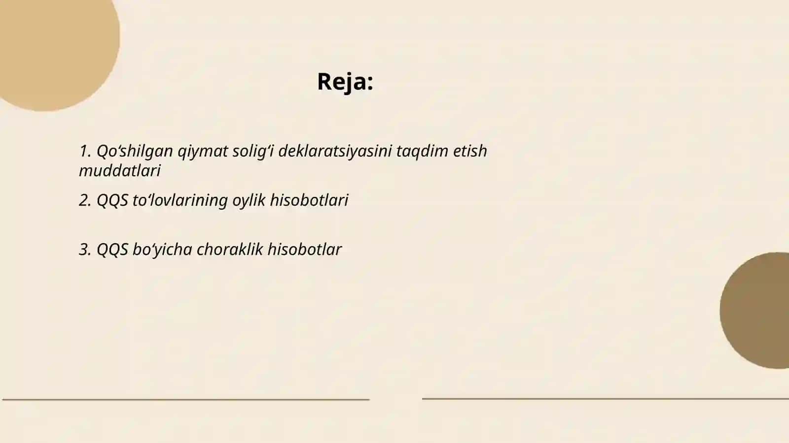Qo‘shilgan qiymat solig‘i deklaratsiyasini taqdim etish muddatlari 2