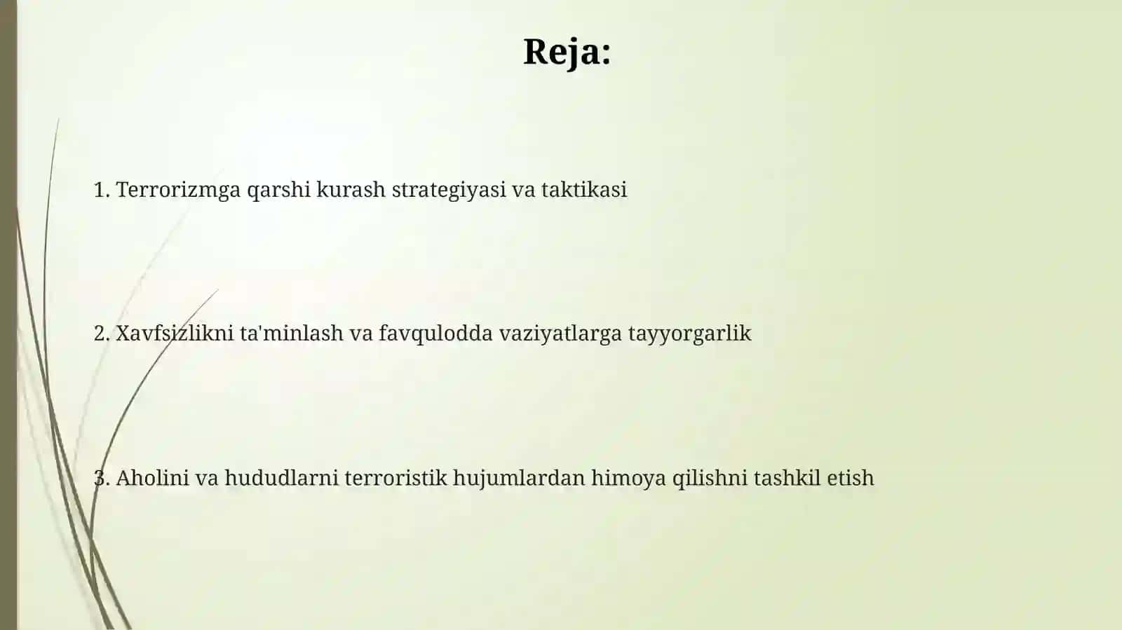 Alohivahududlarniterrorchilikharakatidanmuhofazaqilishnitashkiletish 2