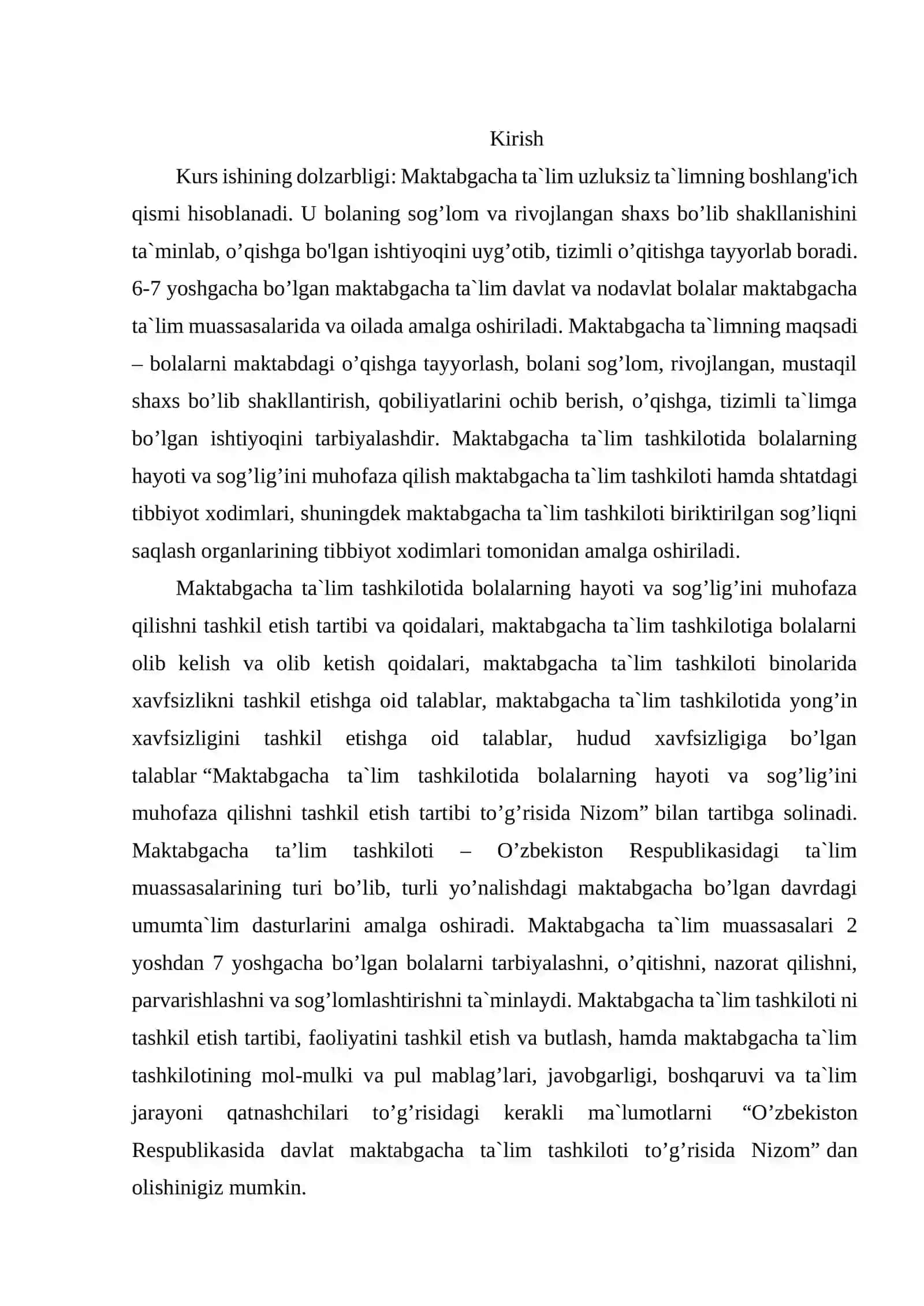 Maktabgacha ta'lim tashkilotlarining hamkorlikka doir ish hujjatlarini o'rganish 2