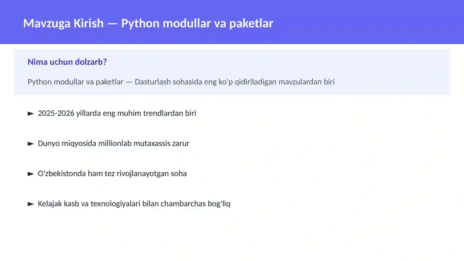 Python modullar va paketlar 2