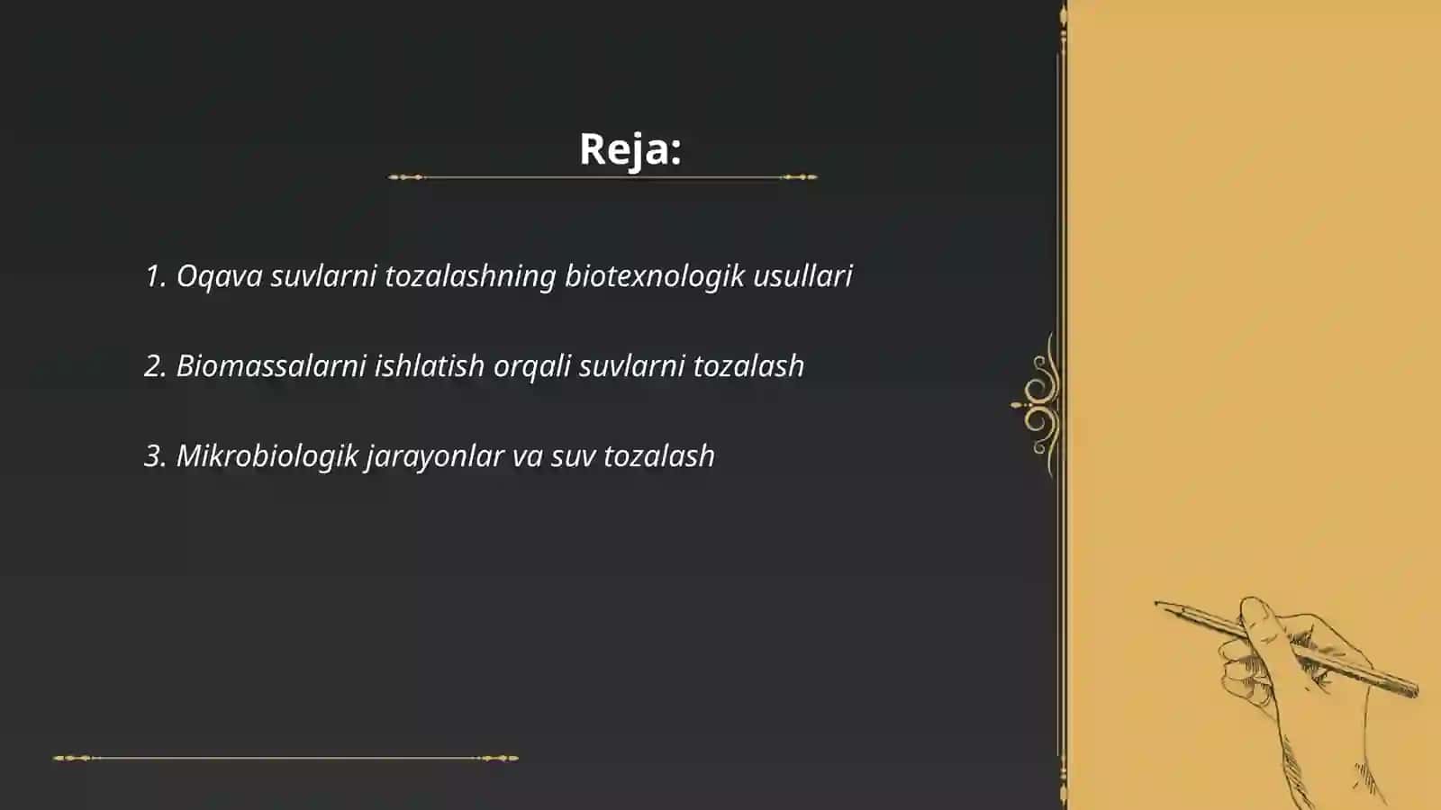 Oqava suvlarni tayyorlash biotexnologiyasi 2