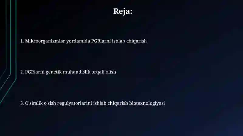 O'simliklarning osish regulyatorlarini ishlab chiqarishning biotexologiyasi 2