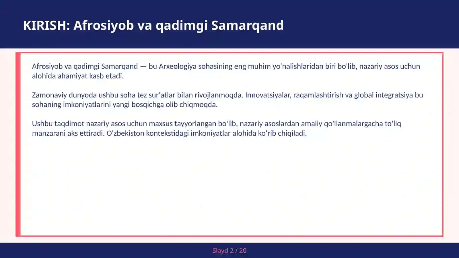 Afrosiyob va Qadimgi Samarqand 2