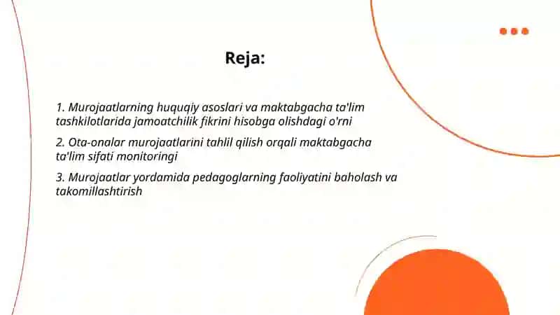 MAKTABGACHA TA'LIM TASHKILOTLARIDA JAMOATCHILIK FIKRINI HISOBGA OLISHDA MUROJAATLARNING O'RNI 2