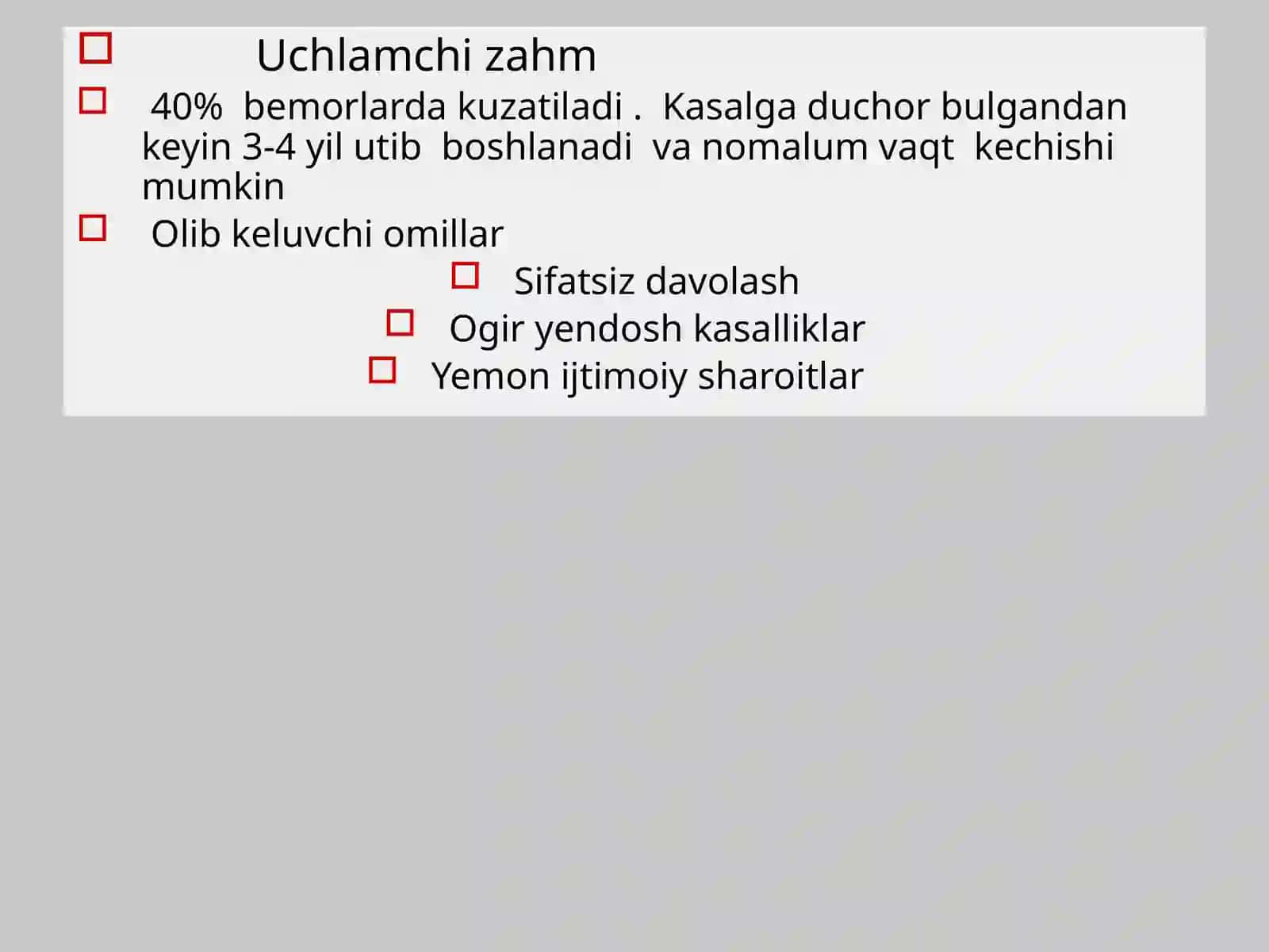 Uchlamchi va tugma zahm 2