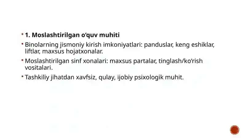Imkoniyati cheklangan bolalarni samarali inklyuziv ta'lim olishning asosiy shartlari 2