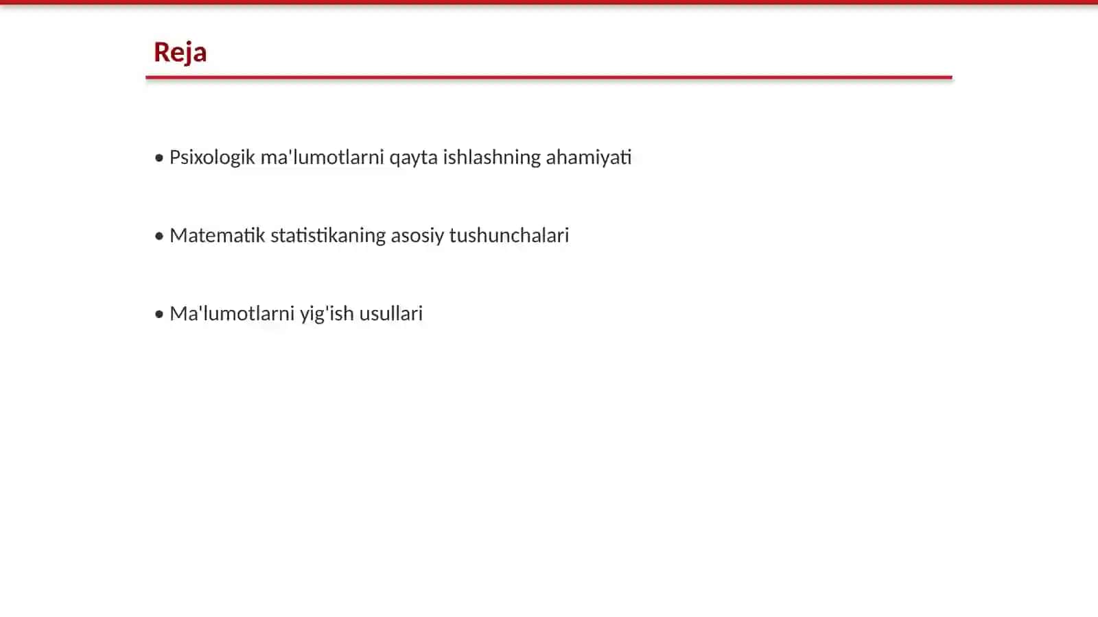 Psixologik ma'lumotlarni qayta ishlash metodlari va texnologiyalari 2