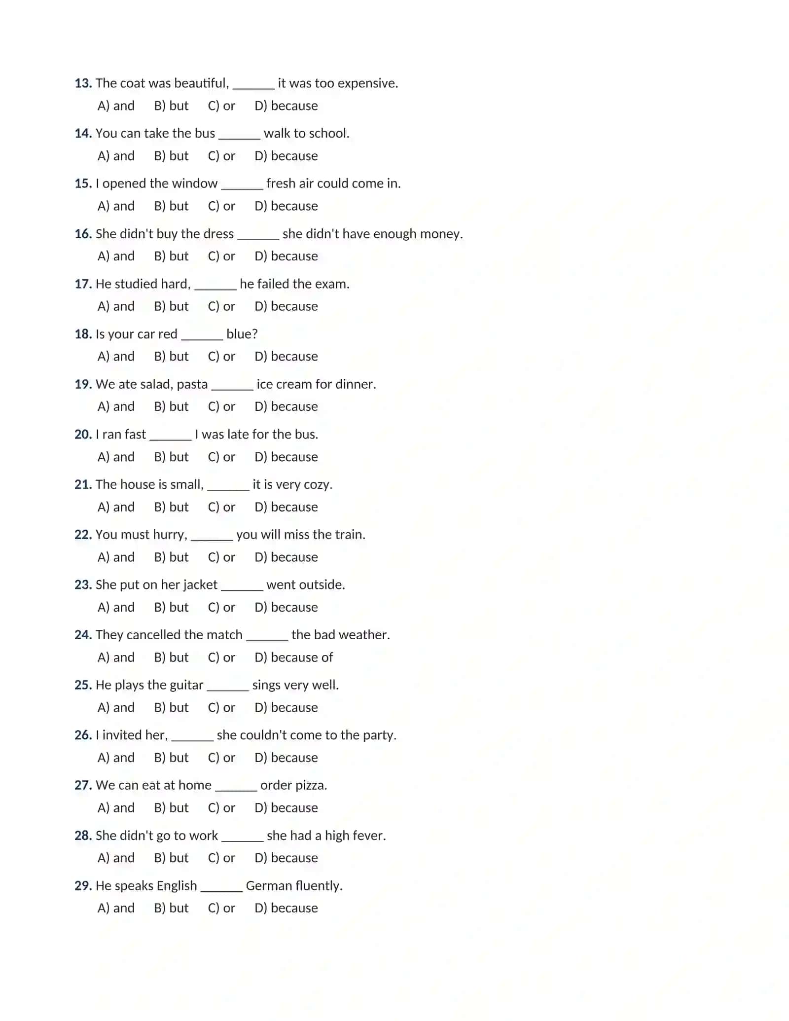 INGLIZ TILI GRAMMATIKASI: BASIC CONJUNCTIONS  (BOG'LOVCHILAR) 2