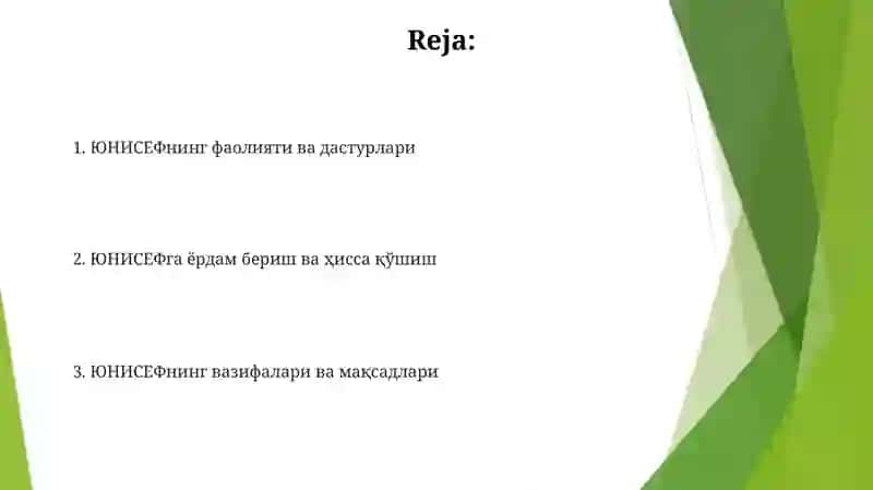 UNICEFning muvaffaqiyatlari 2