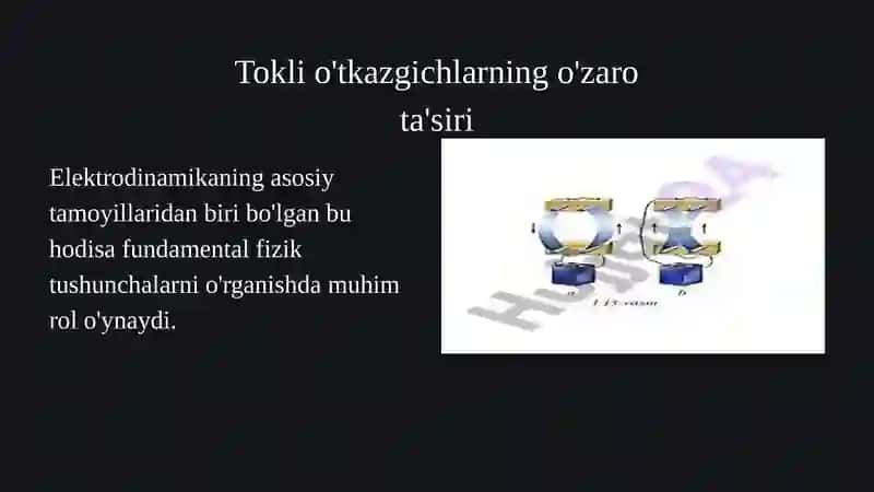 Tokli o'tkazgichlarning o'zaro ta'siri 2