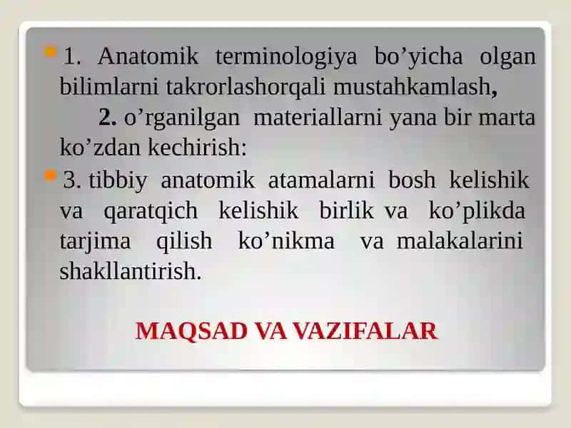 Nominativus pluralis va Genetivus pluralisda murak'kab anotomik terminlarni tarjima qilish 2