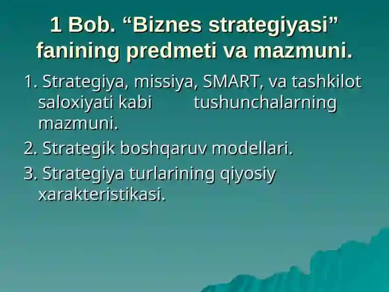Biznes strategiyasi 2