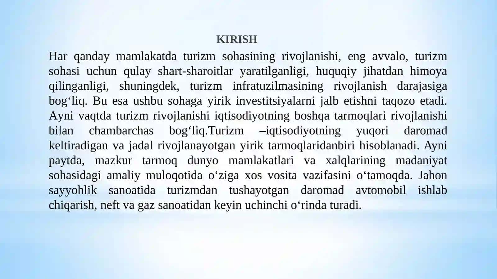Turizmda Tadbirkorlik va Tijorat Faoliyatiniig Asoslari 2