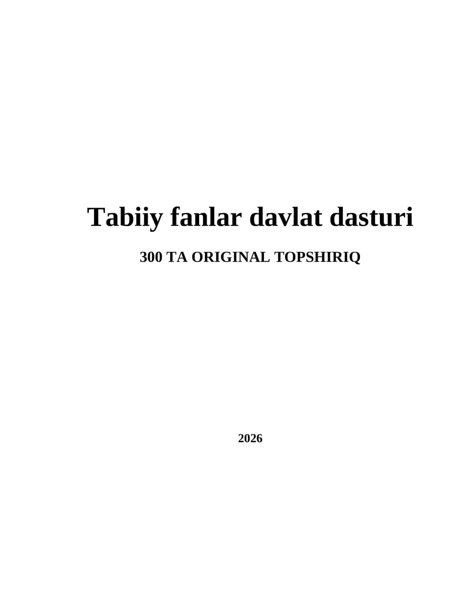 Tabiiy fanlar davlat dasturi 2