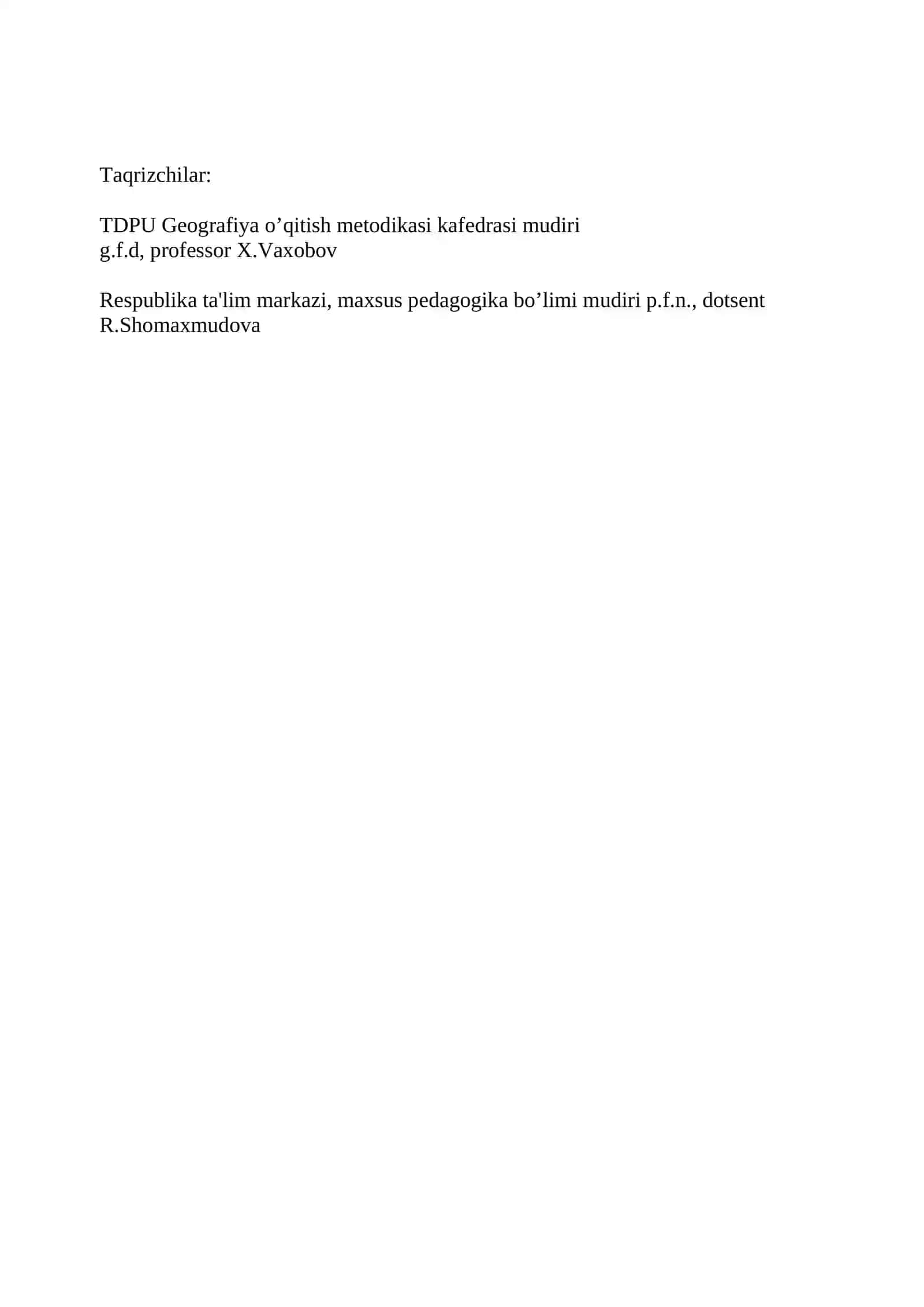 YORDAMChI MAKTABDA GЕOGRAFIYA O’QITISh MЕTODIKASI 2