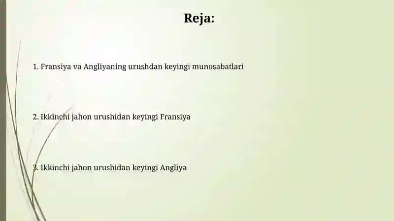 Ikkinchi jahon urushidan so'ng Fransiya va Angliya munosabatlari 2