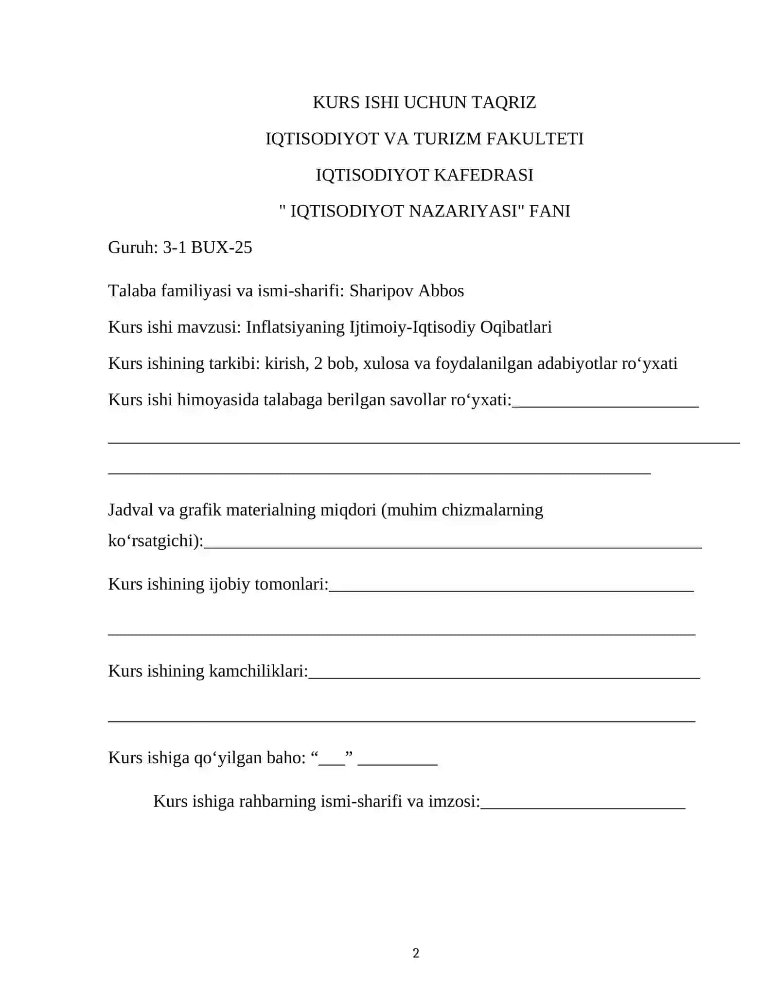 Inflatsiyaning ijtimoiy-iqtisodiy oqibatlari 2