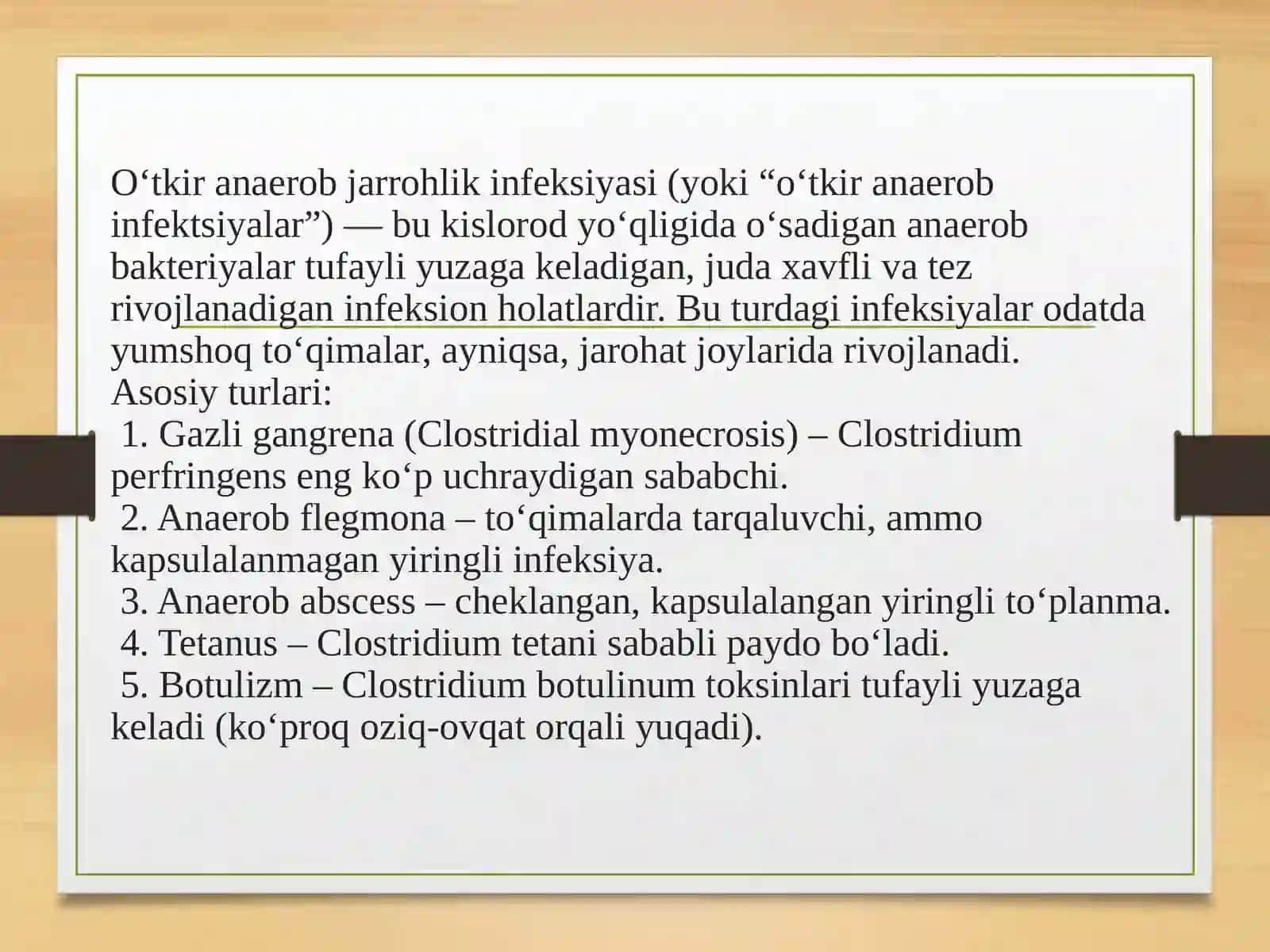 O’TKIR ANAEROB XIRURGIK INFEKSIYA 2