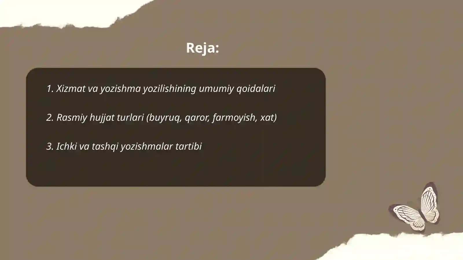 Xizmat va yozishma yozilish tartibi 2