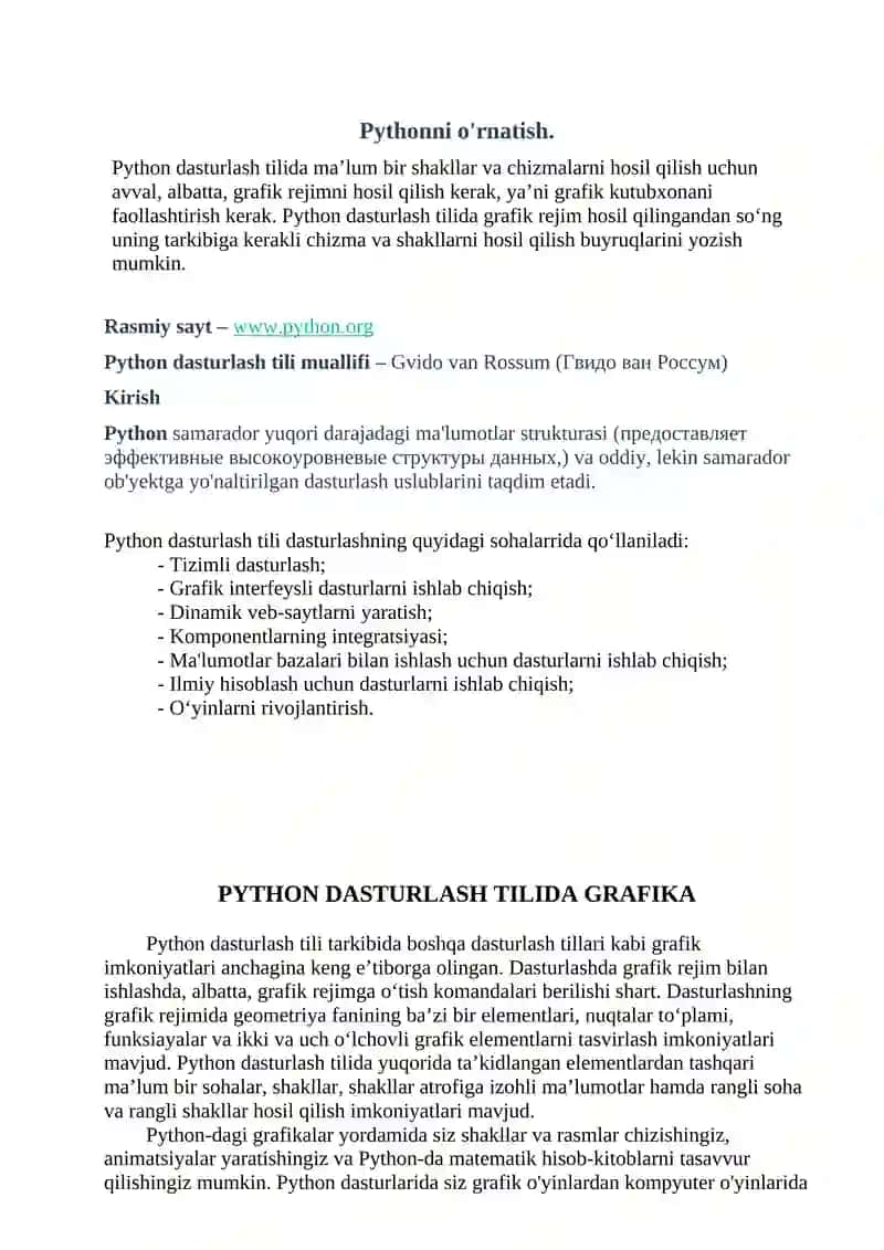 Python Dasturlash Tili Tarkibida Grafiklar Chizish va Ularni Qayta Ishlash 2