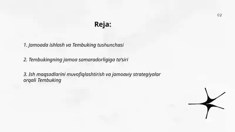 Jamoada ishlash Tembuking va uning afzalikllari 2