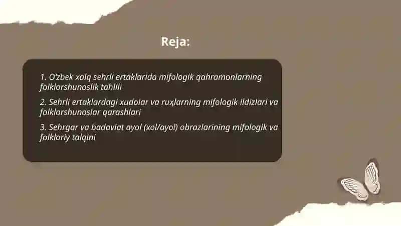 Oʻzbek xalq sehrli ertaklarida mifologik obrazlarning folklorshunoslar tomonida oʻrganlishi 2