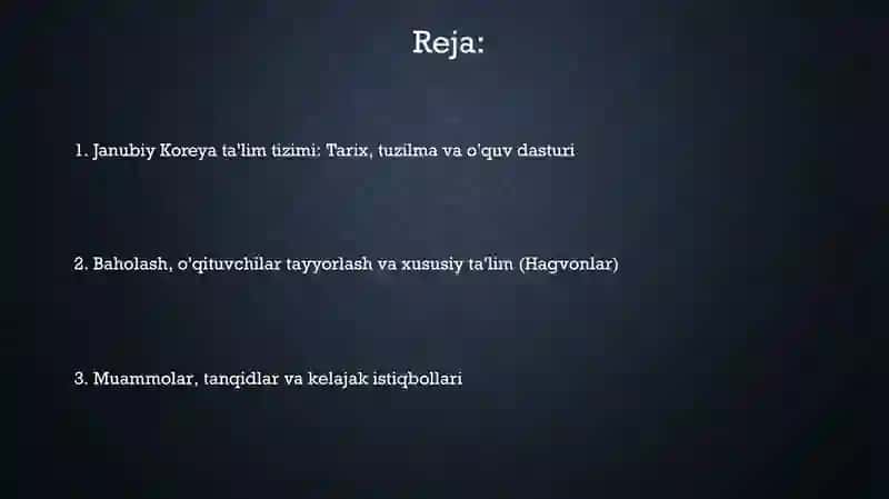 Janubiy Koreya ta'lim tizimi 2