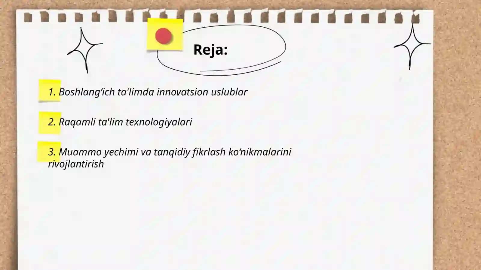 Boshlang'ich ta'limda istiqbolli rivojlanish yo'nalishlarini belgilash metodikasi 2