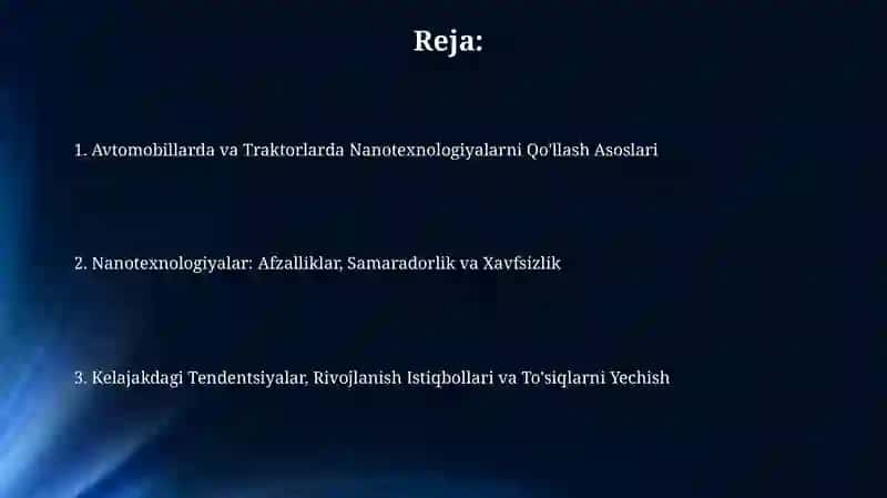 Avtomabil va Traktorlarda Nano Texnalogiyalari 2
