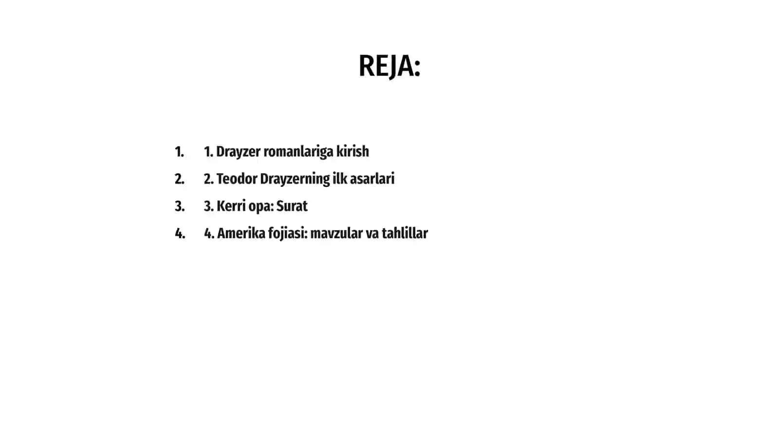Drayzer romanlari. 2