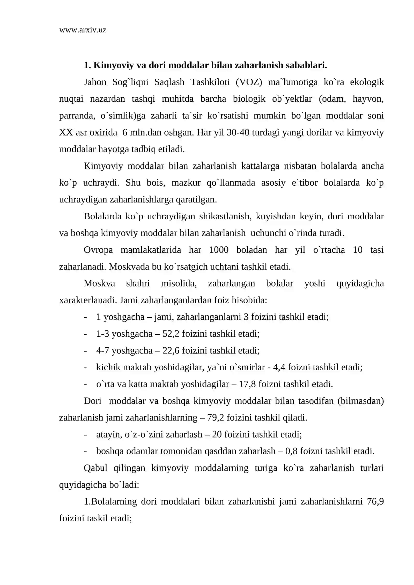 Kimyoviy va dori moddalar bilan zaharlanish 2