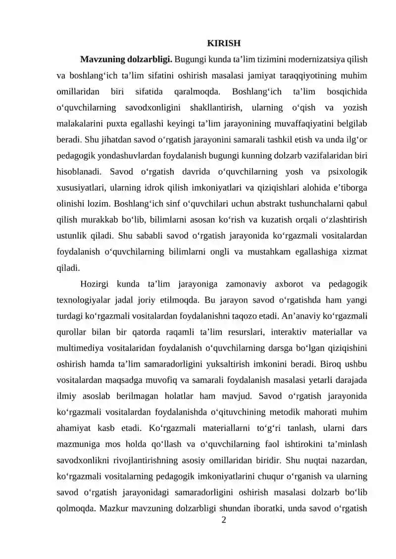 Savod o‘rgatish davrida ko‘rgazmali vositalardan foydalanish 2