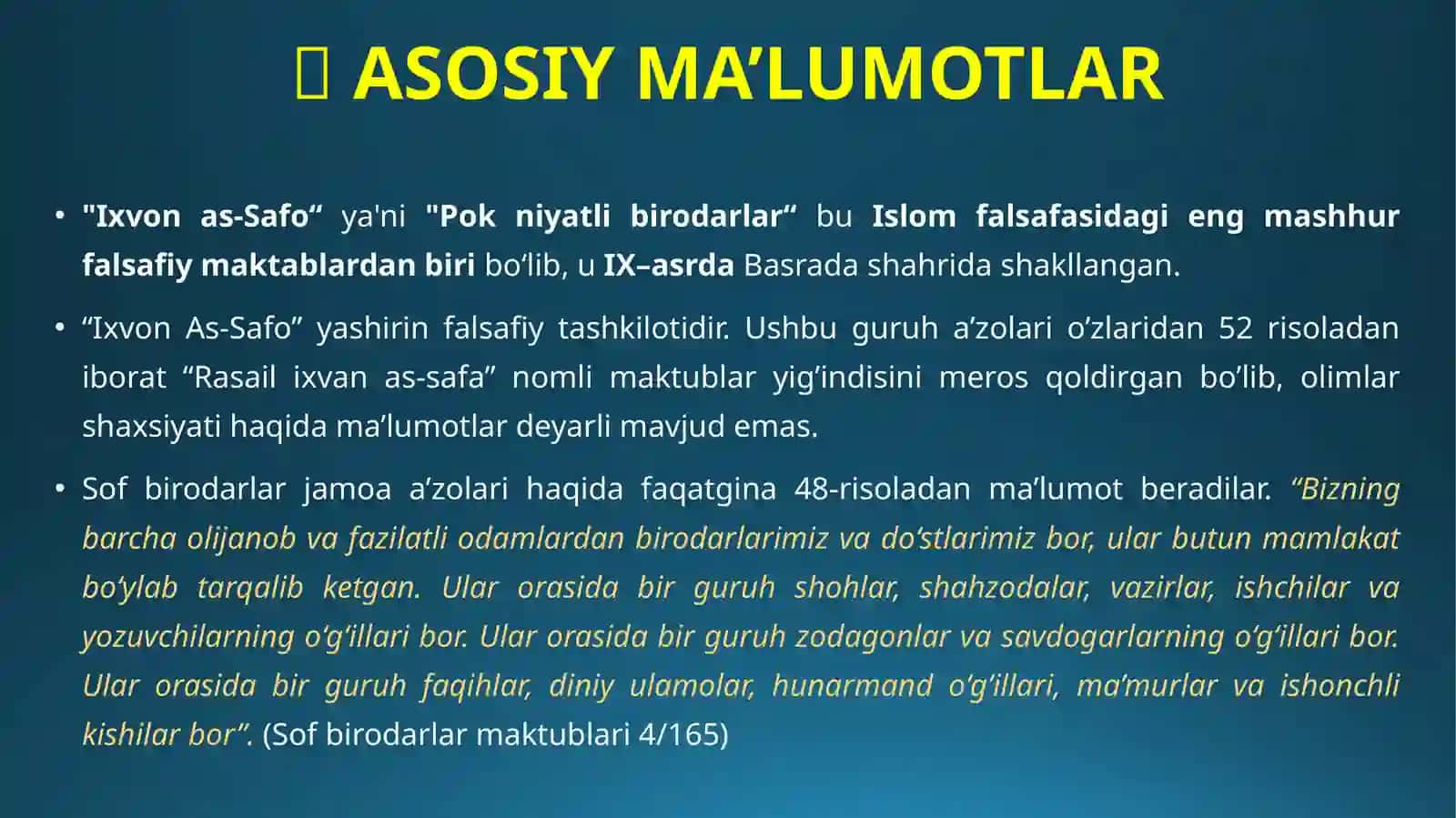 IXVON AS SAFO FALSAFIY MAKTABI 2